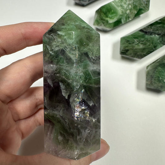 Green & Purple Fluorite tower (D)