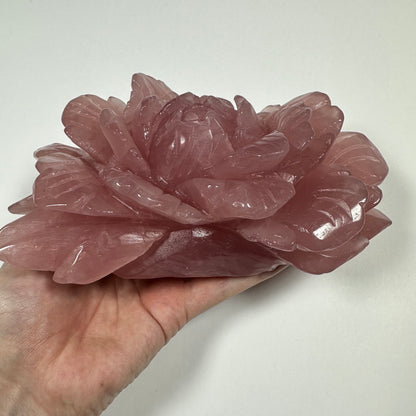 Rose Quartz Large Rose Flower