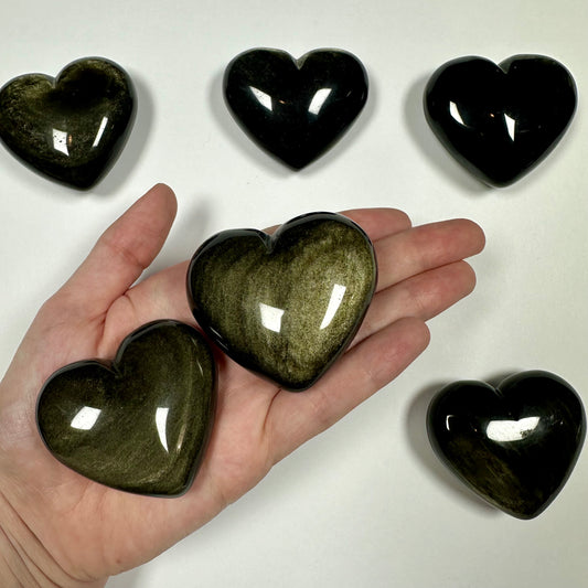 Gold Sheen Obsidian Heart - Intuitively Picked