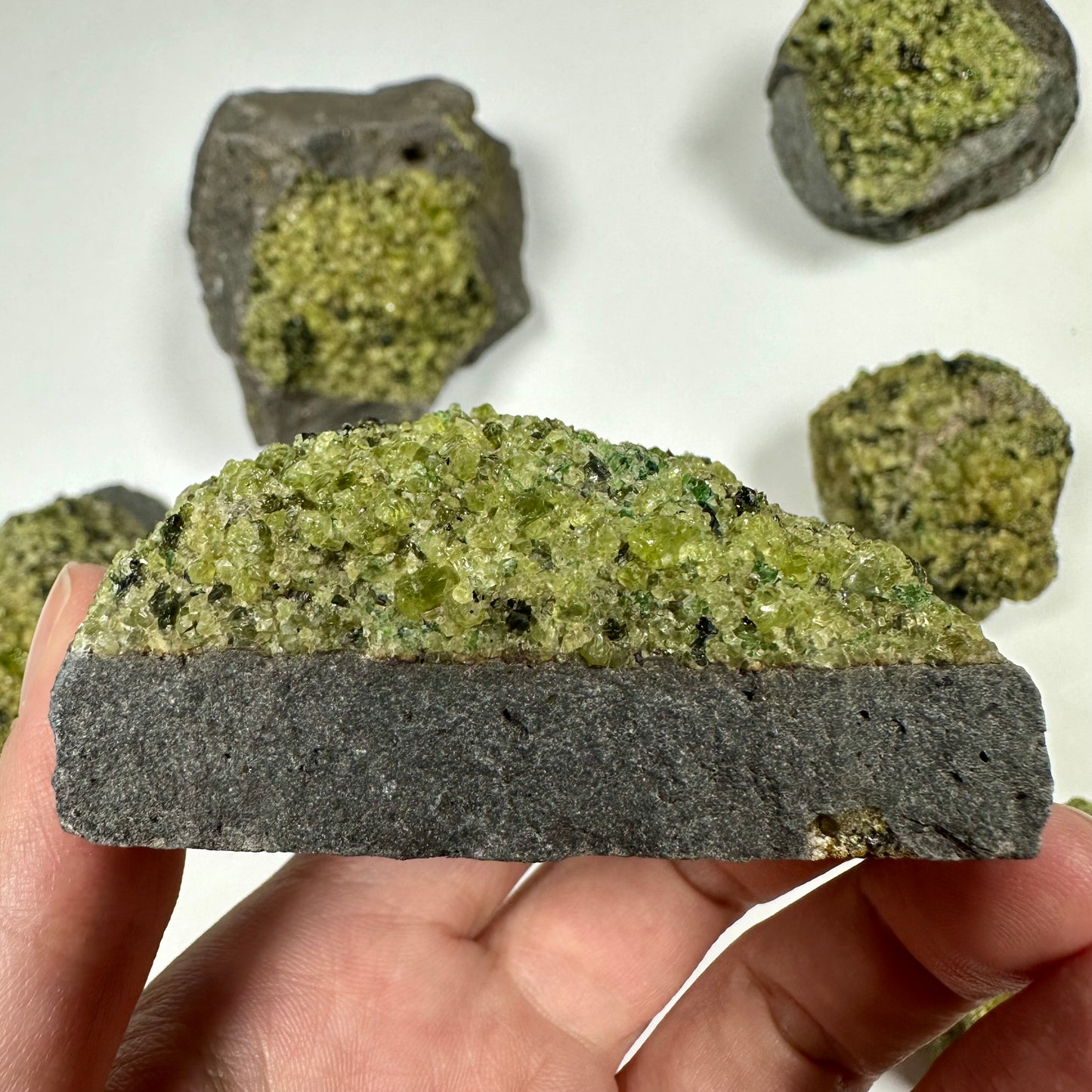 Peridot Cluster on Basalt (C)