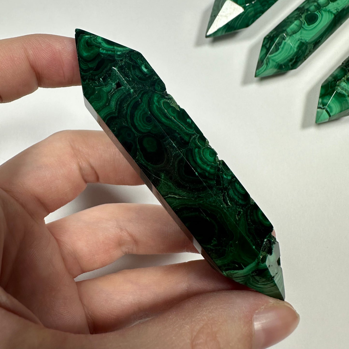 Druzy Malachite Double Terminated Point (B)