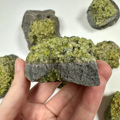 Peridot Cluster on Basalt (C)