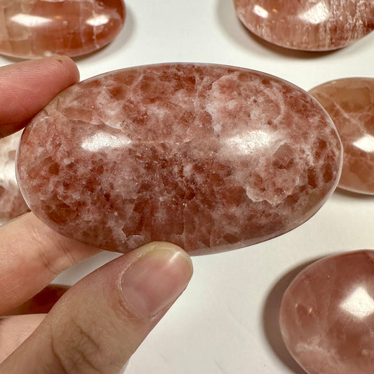 Rose Calcite Palm Stone (C)
