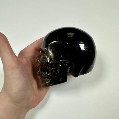 Dark Smokey Quartz Skull (A)