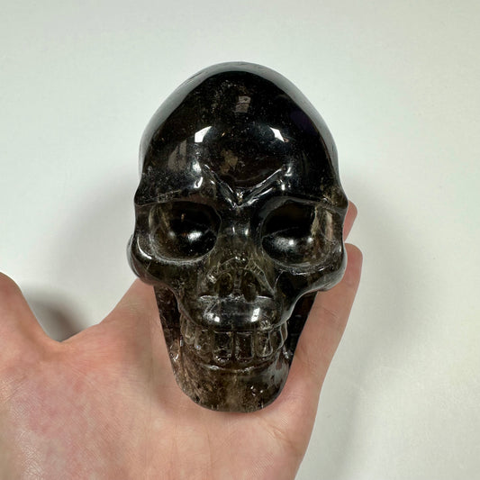 Dark Smokey Quartz Skull (A)