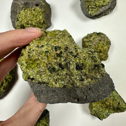 Peridot Cluster on Basalt (D)