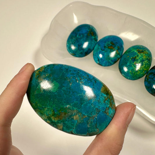 Peruvian Chrysocolla Palm Stone (B)