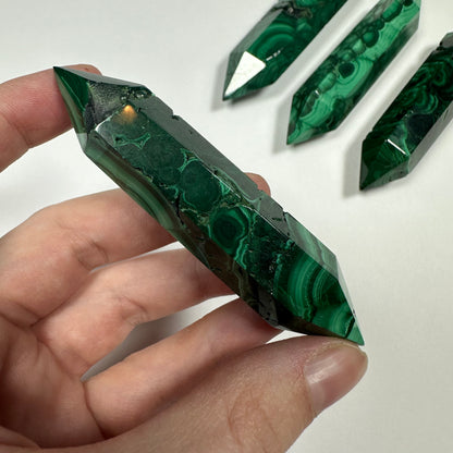 Druzy Malachite Double Terminated Point (A)