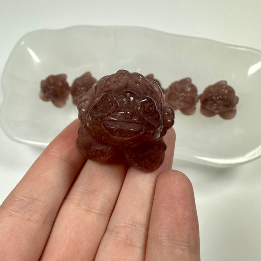 Mini Strawberry Quartz Money Toad - Intuitively Picked