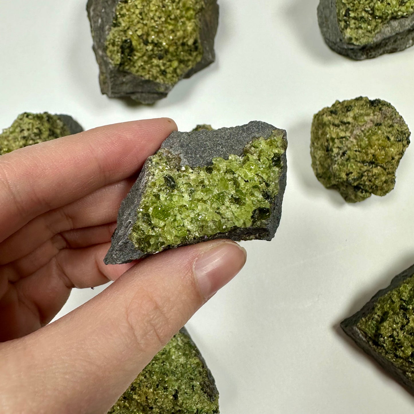 Peridot Cluster on Basalt (A)
