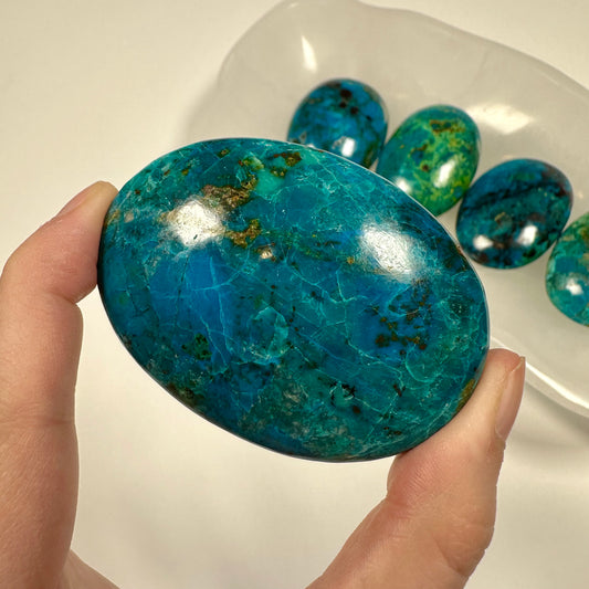 Peruvian Chrysocolla Palm Stone (G)