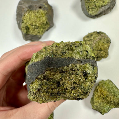 Peridot Cluster on Basalt (D)