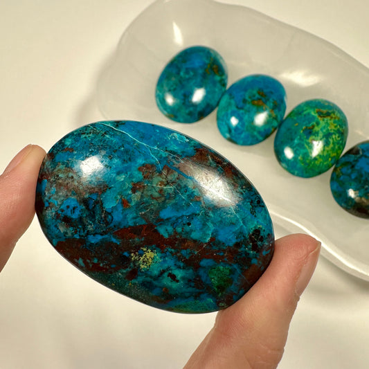 Peruvian Chrysocolla Palm Stone (C)