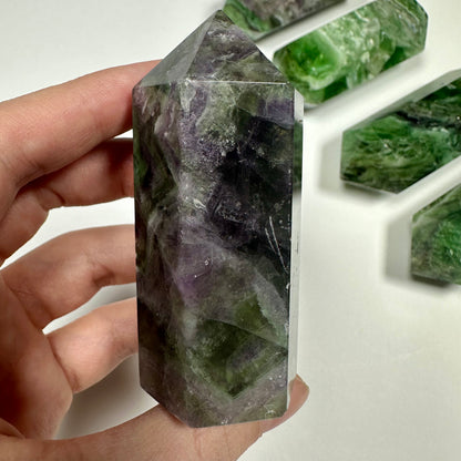 Green & Purple Fluorite tower (E)