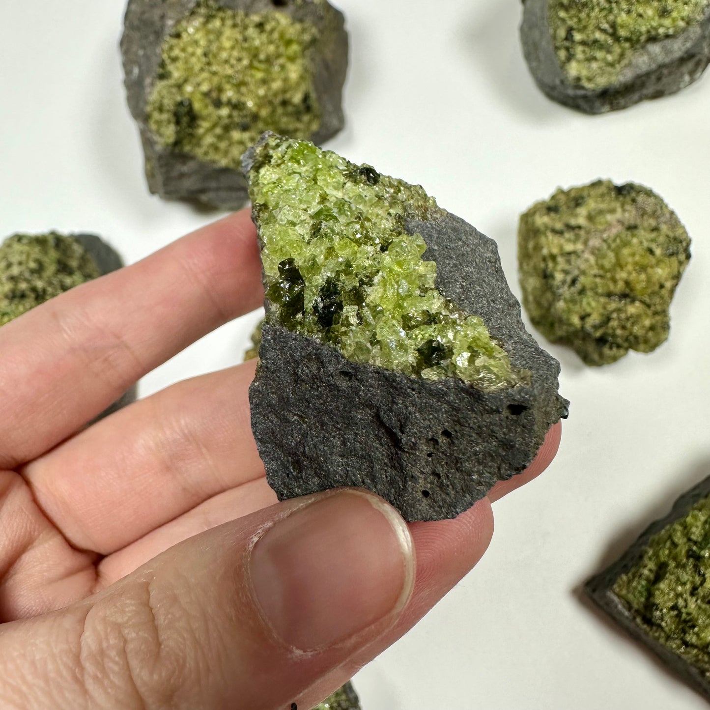 Peridot Cluster on Basalt (A)