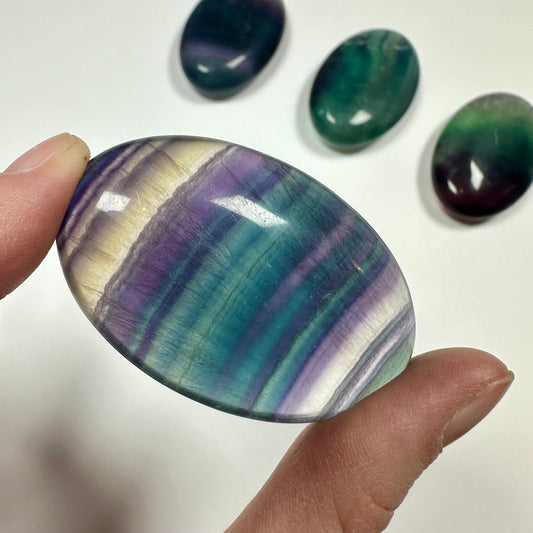 Rainbow fluorite palm stone (C)