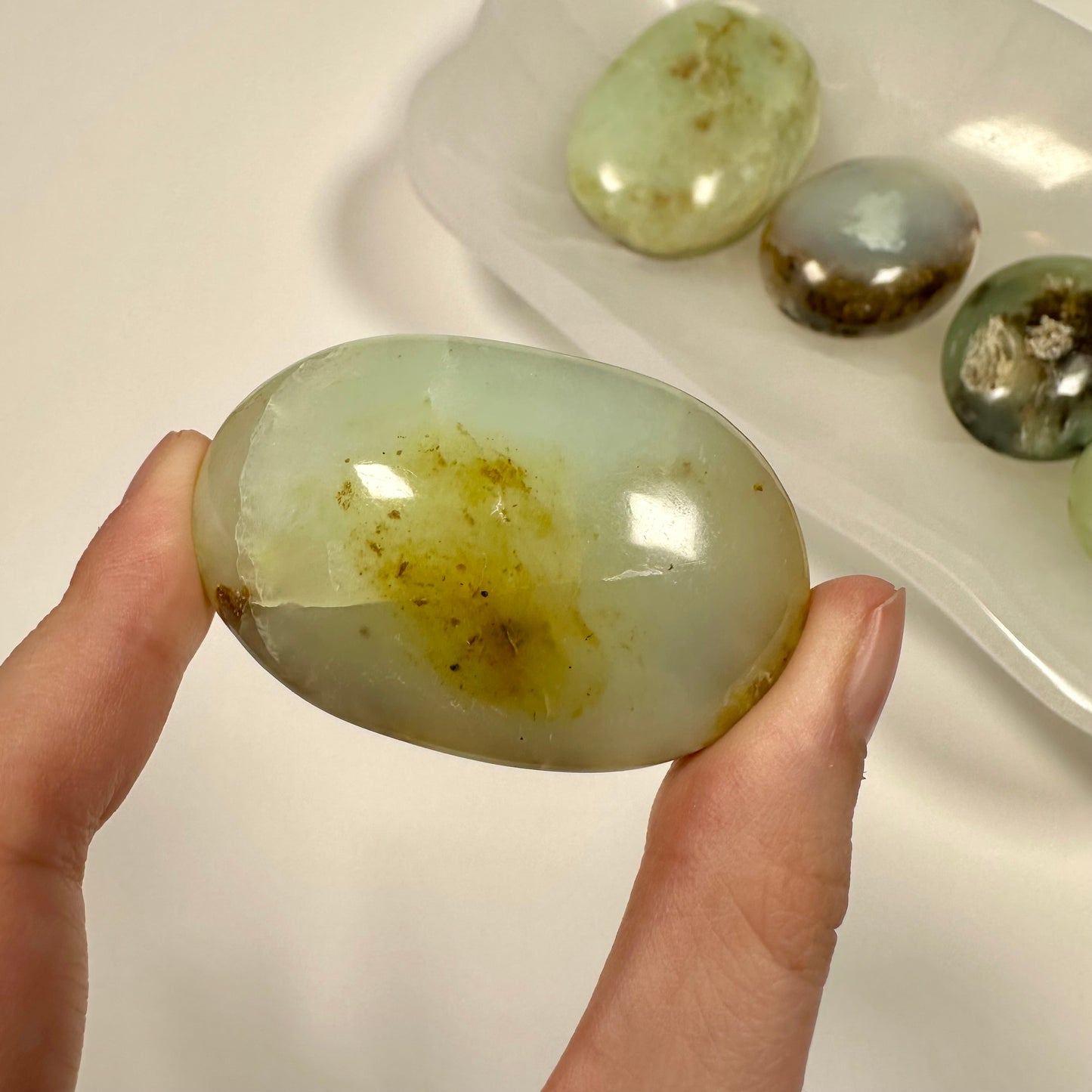 Peruvian Blue Opal Palm Stone (H)