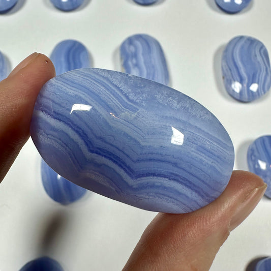 Blue Lace Agate Palm Stone (C)