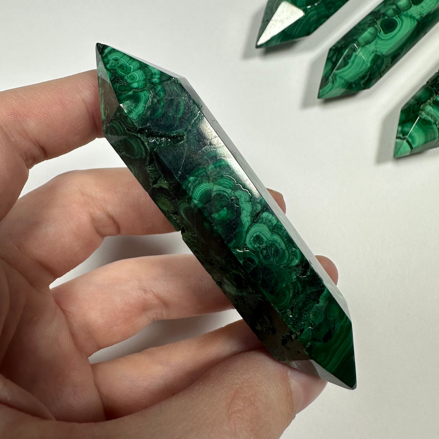 Druzy Malachite Double Terminated Point (B)