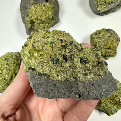 Peridot Cluster on Basalt (D)