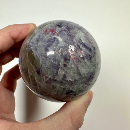 Unicorn Stone - Lepidolite Smokey Quartz Pink Tourmaline Sphere